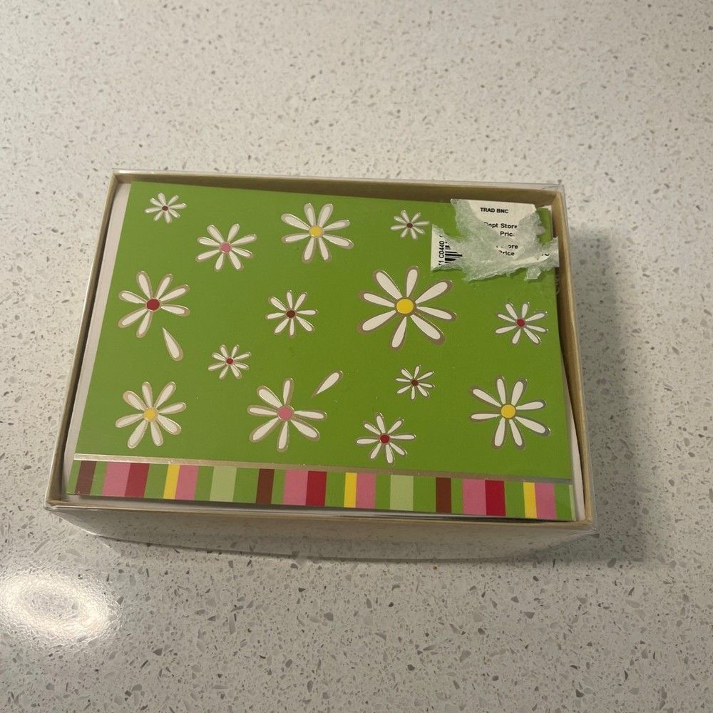New in box blank cards with envelopes green‎ flowers floral cards any occasion